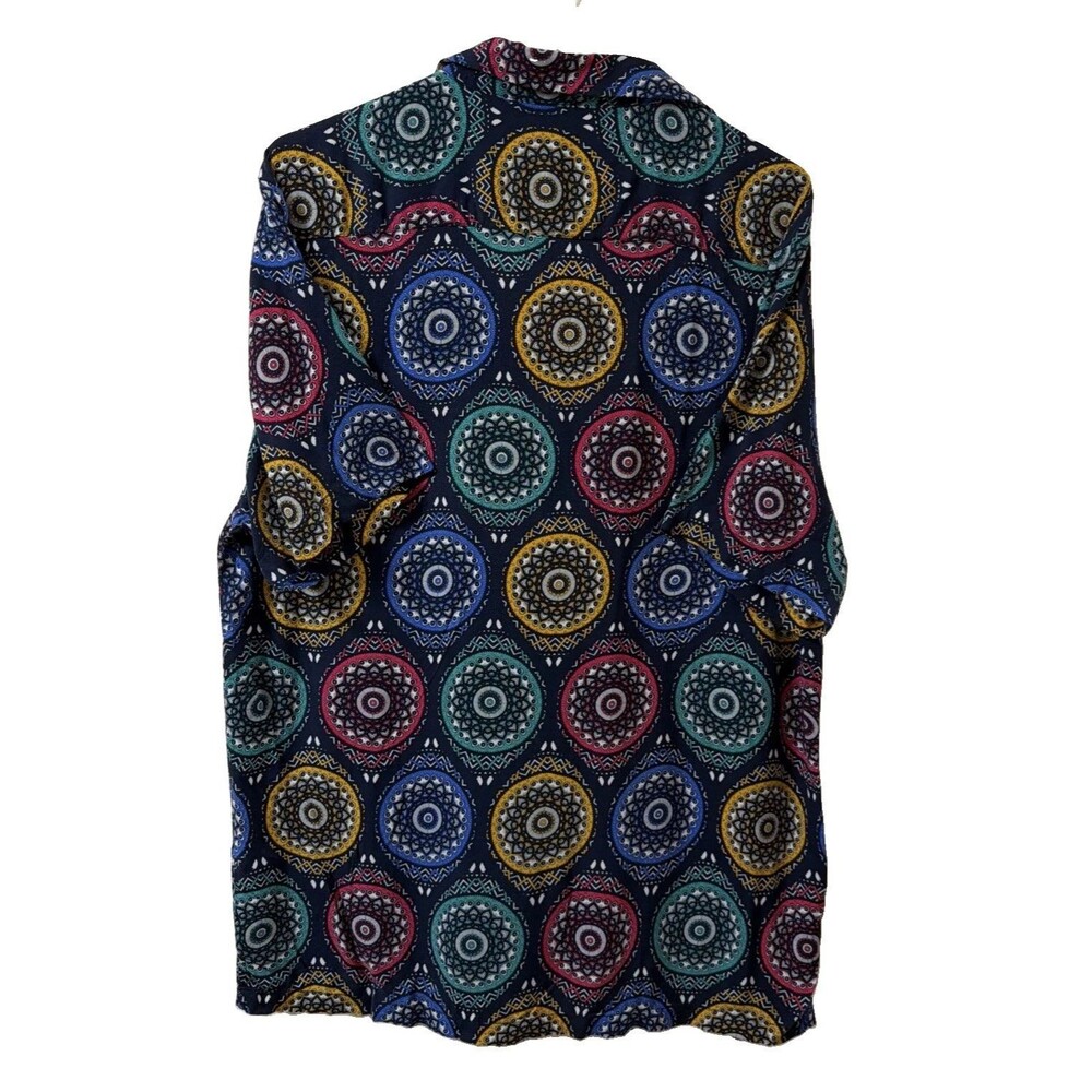 Denim & Flower Ricky Singh Men's Short Sleeve Geometric Button Down Shirt XL - Picture 5 of 5
